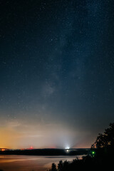 Stars over lake, Milky Way