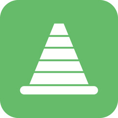 Fototapeta premium Traffic Cone Line Color Icon