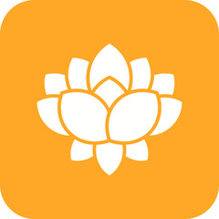 Lotus Flower Line Color Icon