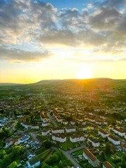 Foto op Canvas Aerial view of the suburban Kilsyth town in the countryside at sunset © Wirestock