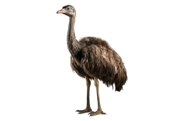 Ostrich isolated on transparent background. Concept of Bird.