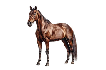 Horse isolated on transparent background. Concept of animals.