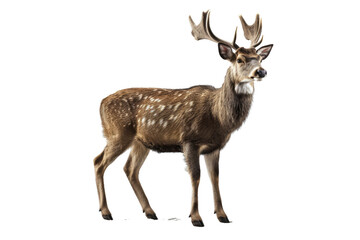 Deer isolated on transparent background. Concept of animals.