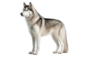 Siberian husky isolated on transparent background. Concept of animals.