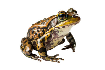 Frog isolated on transparent background. Concept of animals.