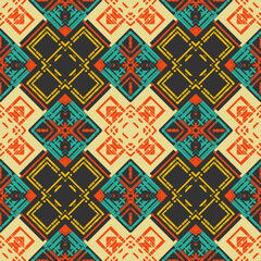 Seamless diagonal pattern in old typographic style with stylized crosses. Restrained retro palette. Vector illustration