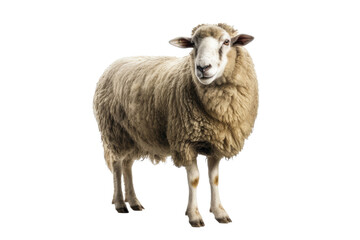 Sheep isolated on transparent background. Concept of animals.