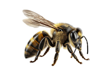 Bee isolated on transparent background. Concept of animals.