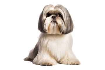Shih Tzu Dog isolated on transparent background. Concept of pet.