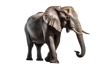 Elephant isolated on transparent background. Concept of animals.