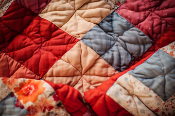 Flannel quilt pattern. Winter textile background. Generative AI