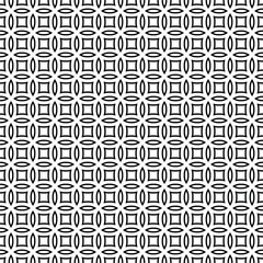 Seamless beautiful tile pattern with white and black circles and squares