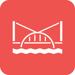 Water Bridge Line Color Icon