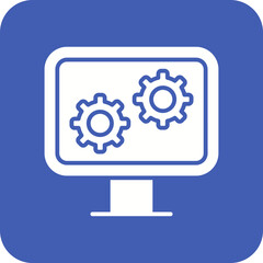 Computer Settings Line Color Icon