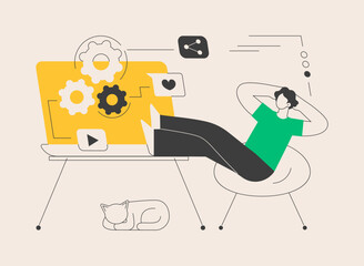 Marketing automation system abstract concept vector illustration.