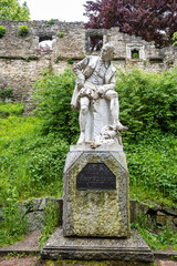 Monument of William Shakespeare at the Public Park on the river Ilm in Weimar, Thuringia. Germany