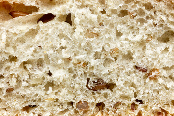 Porous texture of bread. Macro photo of bread.