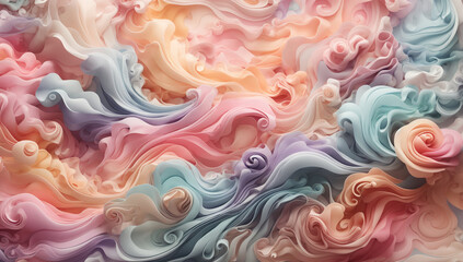 An abstract background with swirling clouds of pastel colors - AI Generative - obrazy, fototapety, plakaty