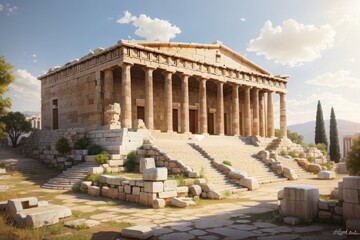 Obraz premium View of the Ancient Roman Empire City Temple photo