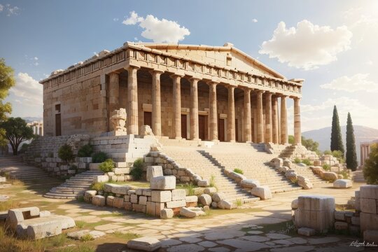 View of the Ancient Roman Empire City Temple photo