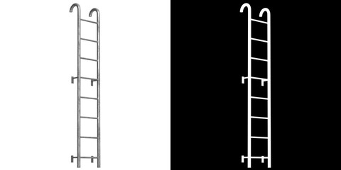 3D rendering illustration of an industrial ladder