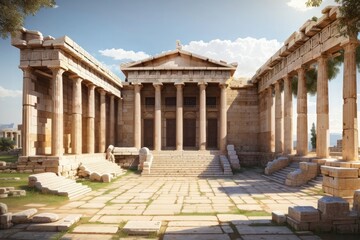 View of the Ancient Roman Empire City Temple photo