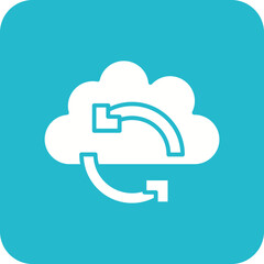 Cloud Sync Line Color Icon