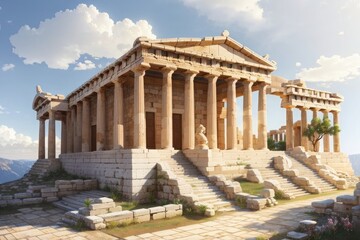 Fototapeta premium View of the Ancient Roman Empire City Temple photo