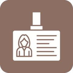 Identification Card Line Color Icon