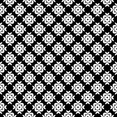 Black and white seamless abstract pattern. Background and backdrop. Grayscale ornamental design. Mosaic ornaments. Vector graphic illustration. EPS10.