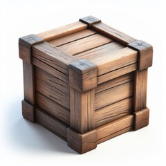 wooden box isolated on white