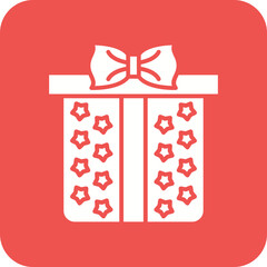 Gift Box Line Color Icon