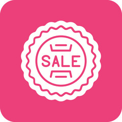 Sale Sticker Line Color Icon