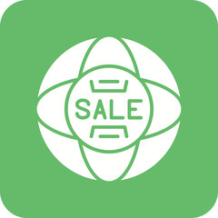 Worldwide Sale Line Color Icon