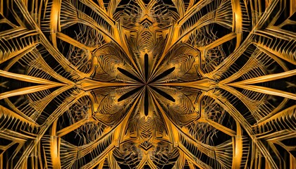 abstract art in black, gold and vibrant colors with geometric sharp lines patternmotion background