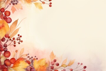 Beautiful frame of autumn leaves and berries
