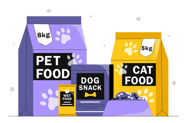 Set of food for pets vector