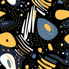 seamless pattern with stylized doodles