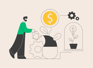 Business incubator abstract concept vector illustration.