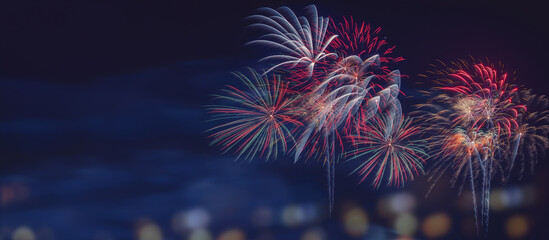 Fireworks at Night 2024,
happy new years background 