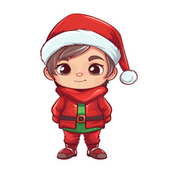 Kids in Christmas costumes and Santa