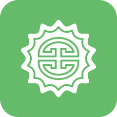 Moon Cake Line Color Icon