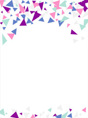 Obraz premium Frame of colored triangles abstract geometric pattern. Can be used as poster, banner, border, background, wallpaper, card, print, web. Vector illustration.