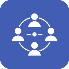Connected People Line Color Icon