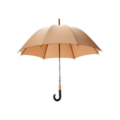 Brown umbrella isolated on transparent and white background