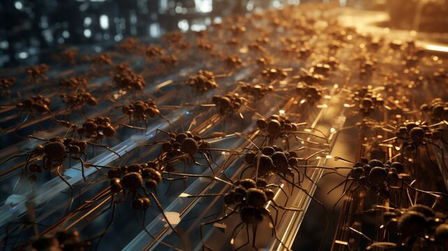 Ant colonies and computer servers integrated in a manner that reveals their striking parallelism in distributed systems.