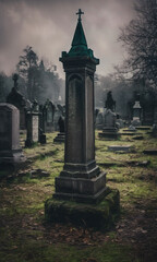 Fototapeta premium cemetery at night