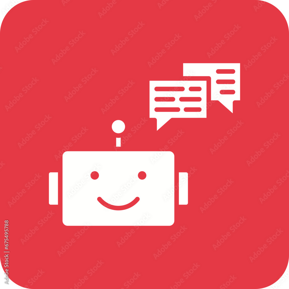 Wall mural Chat Bot Line Color Icon