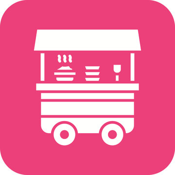 Food Cart Line Color Icon