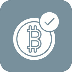 Cryptocurrency Accepted Line Color Icon